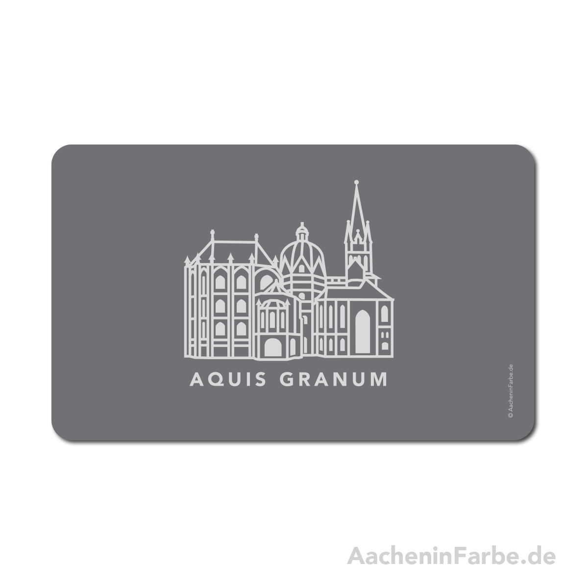 Frühstücksbrettchen Aachen Symbole, grau