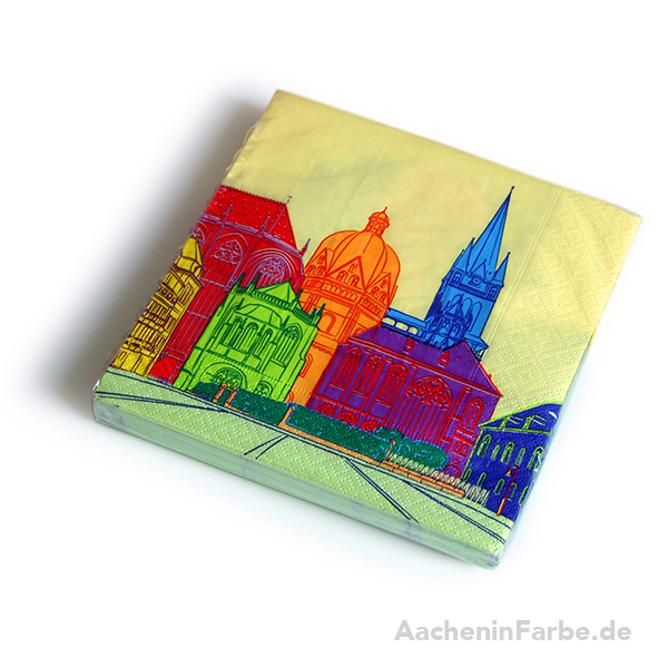 Serviette Aachener Dom, bunt