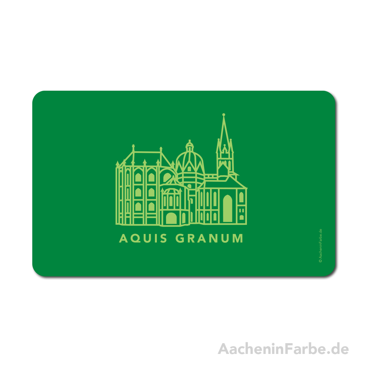 Frühstücksbrettchen Aachen Symbol, Dom, grün