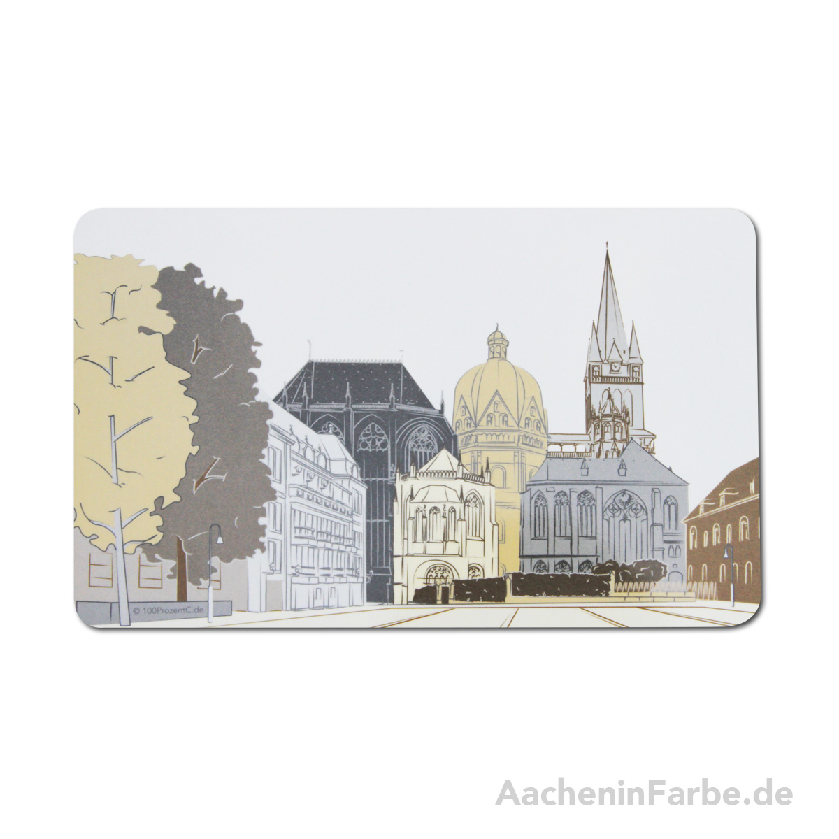 Frühstücksbrettchen pastell, Aachener Dom