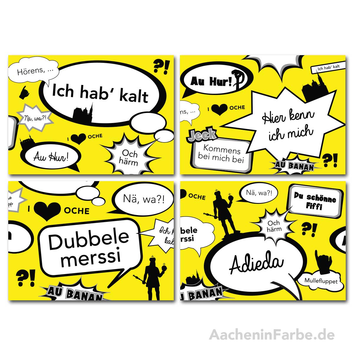 Postkarte, Öcher Sprüche, Comic